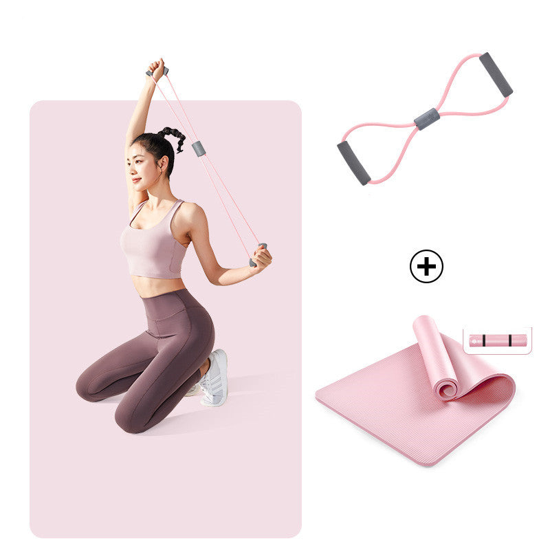 3 Piece Non-Slip Yoga Mat Set - Thickened, Widened & Extra - Long Mat with Resistance Band & Carry Strap