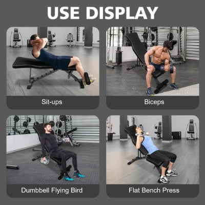 Multi-Purpose Adjustable Workout Bench -- Foldable for Home Gym