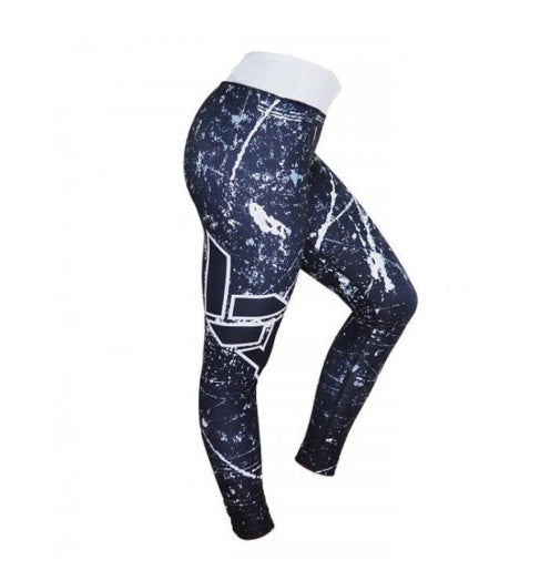 Women's Printed High Waist Workout Leggings -- Breathable, Slim Fit, Butt-Lifting Tights