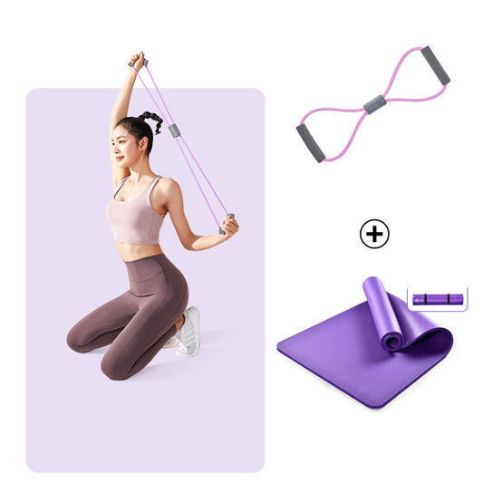 3 Piece Non-Slip Yoga Mat Set - Thickened, Widened & Extra - Long Mat with Resistance Band & Carry Strap