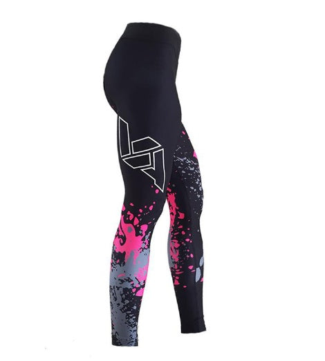 Women's Printed High Waist Workout Leggings -- Breathable, Slim Fit, Butt-Lifting Tights