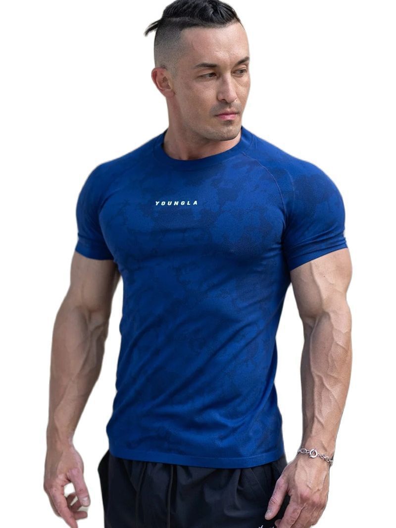 Athletic Camo Gym Shirt for men - Quick Drying, Slim Fit Performance Tee