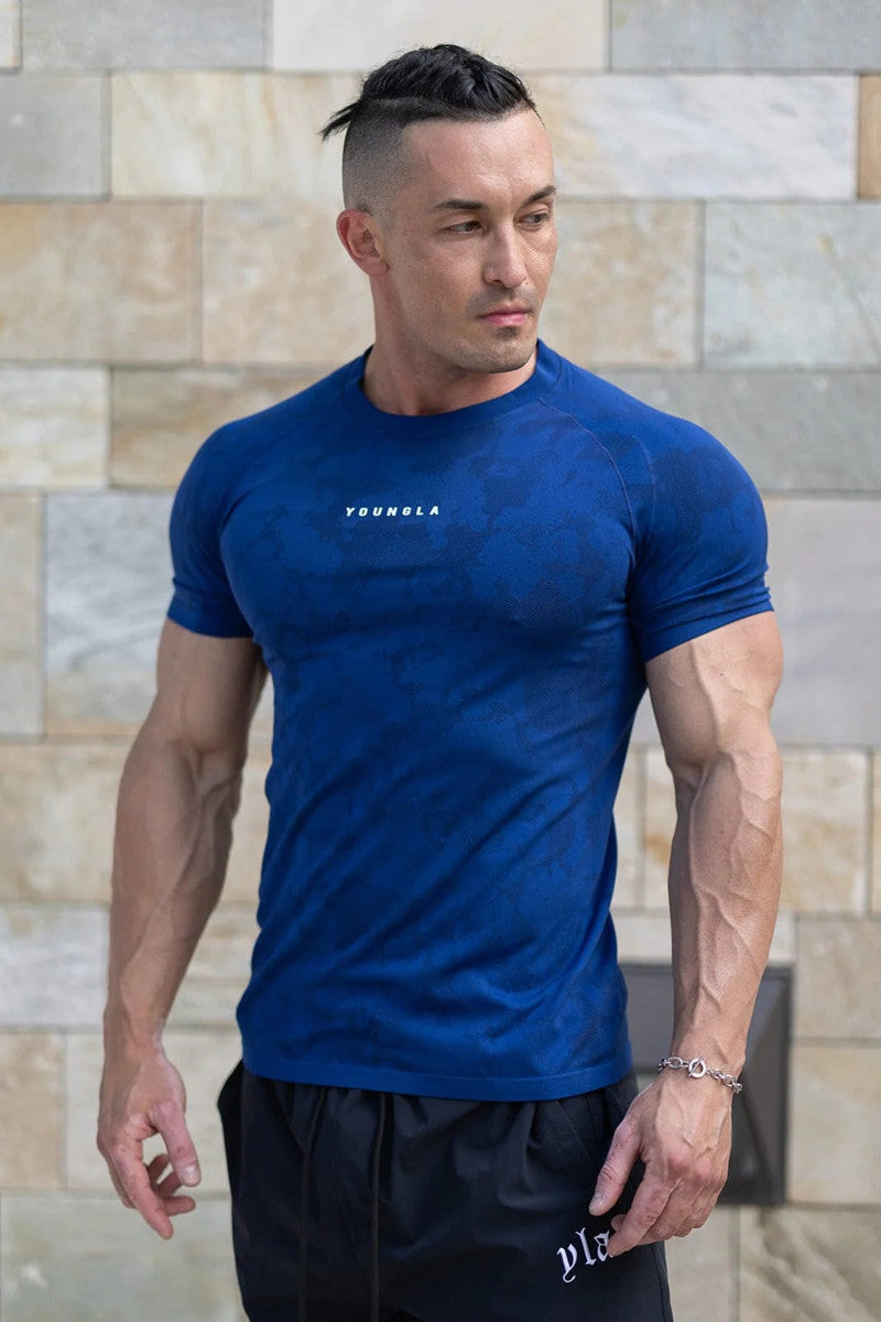 Athletic Camo Gym Shirt for men - Quick Drying, Slim Fit Performance Tee