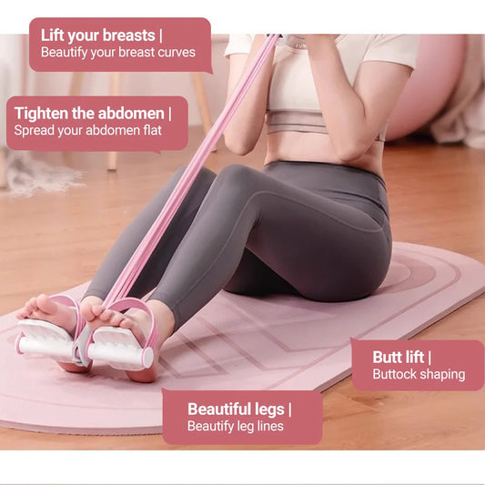 Portable Yoga Pedal Resistance Band - Full Body Home Workout, Leg & Booty Toning, Ab & Arm Trainer