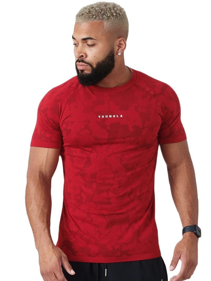Athletic Camo Gym Shirt for men - Quick Drying, Slim Fit Performance Tee