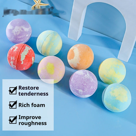 Luxury Sea Salt Bath Bombs -- Colorful Aromatherapy Spa Fizzies for Relaxation & Skin Softening