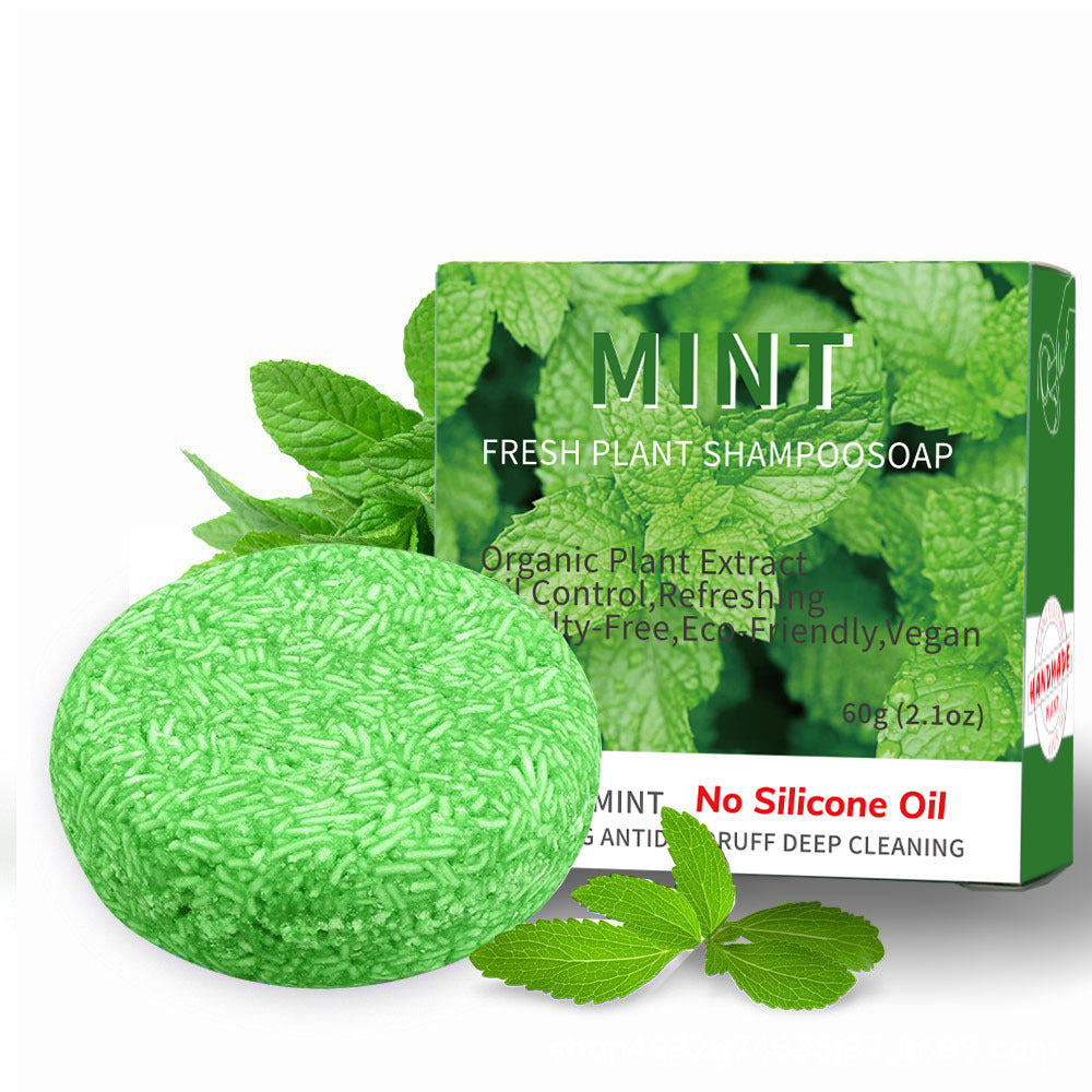 Organic Mint Solid Shampoo Bar -- Oil Control, Anti-Dandruff &Eco-Friendly Hair Care