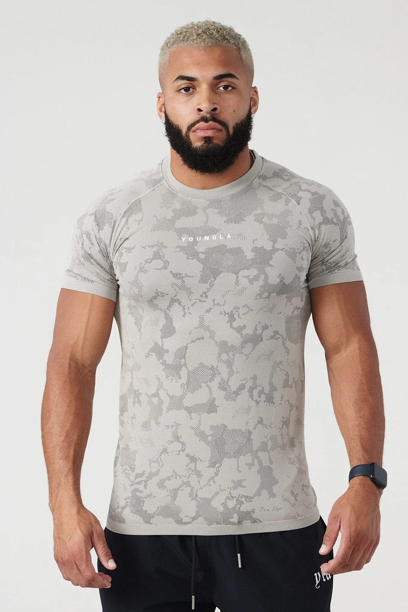 Athletic Camo Gym Shirt for men - Quick Drying, Slim Fit Performance Tee