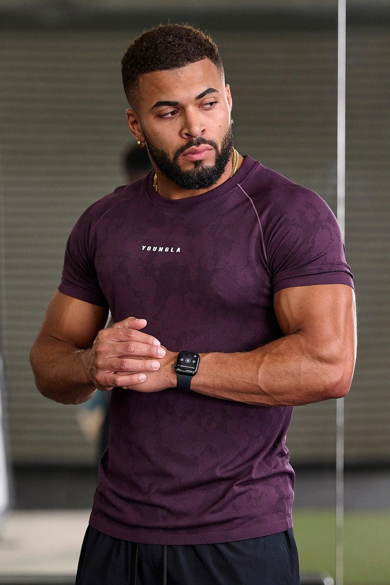 Athletic Camo Gym Shirt for men - Quick Drying, Slim Fit Performance Tee